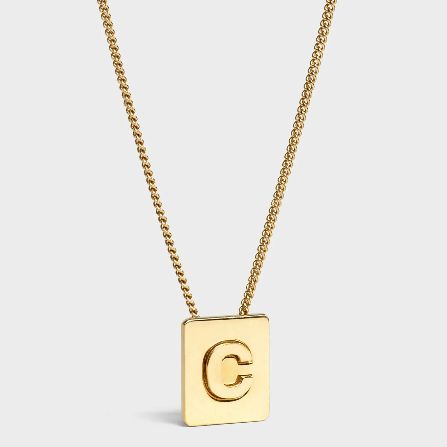 Alphabet C Necklace in Brass with Gold finish