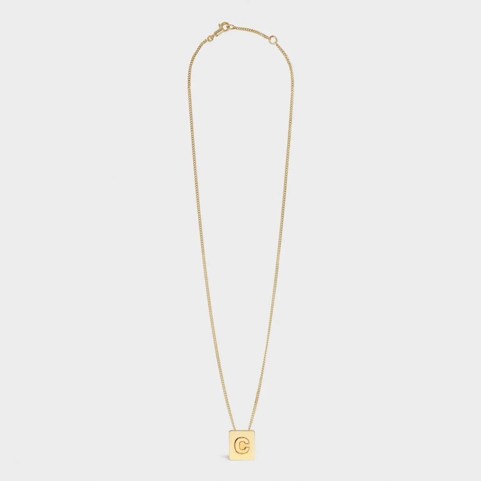 Alphabet C Necklace in Brass with Gold finish
