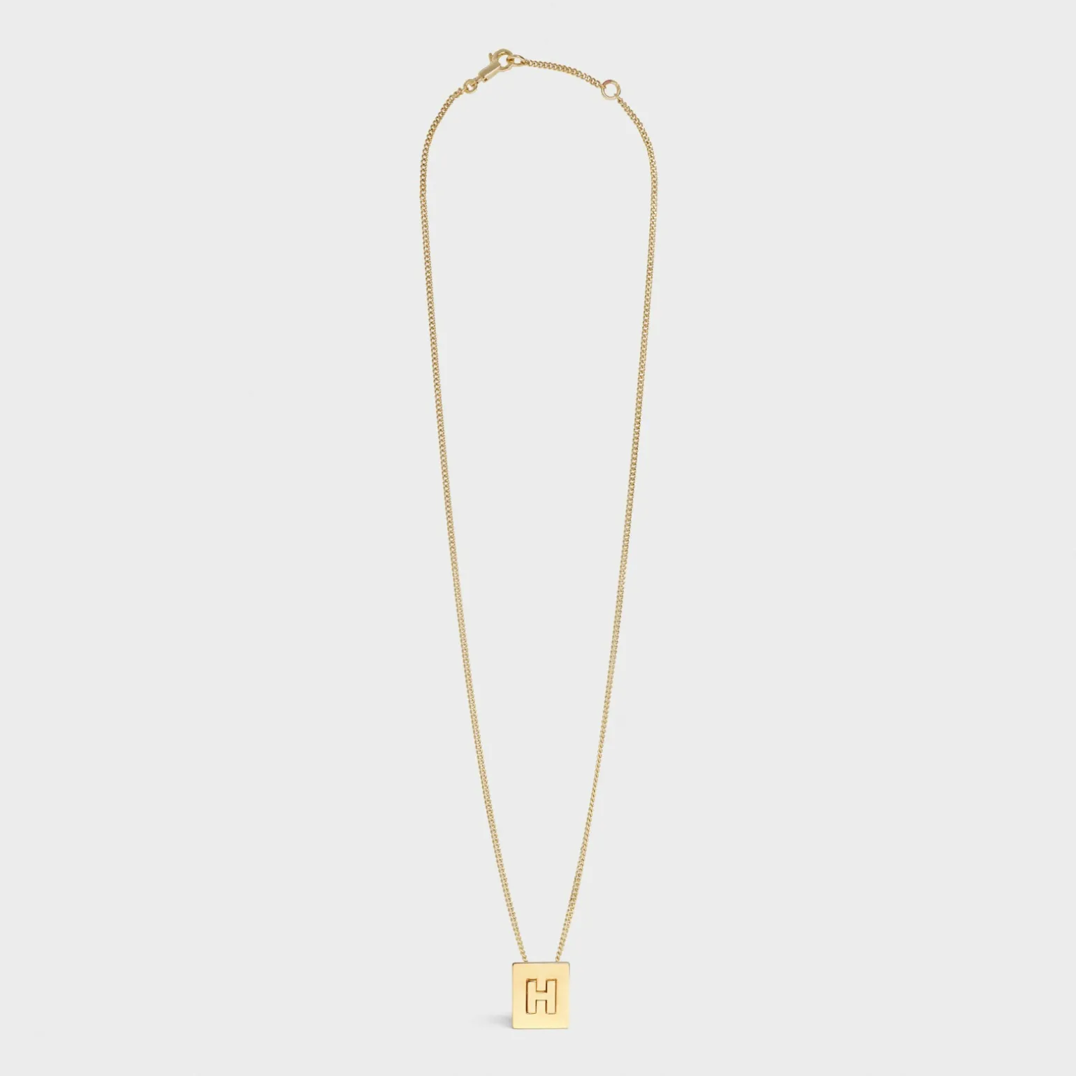 Alphabet H Necklace in Brass with Gold finish
