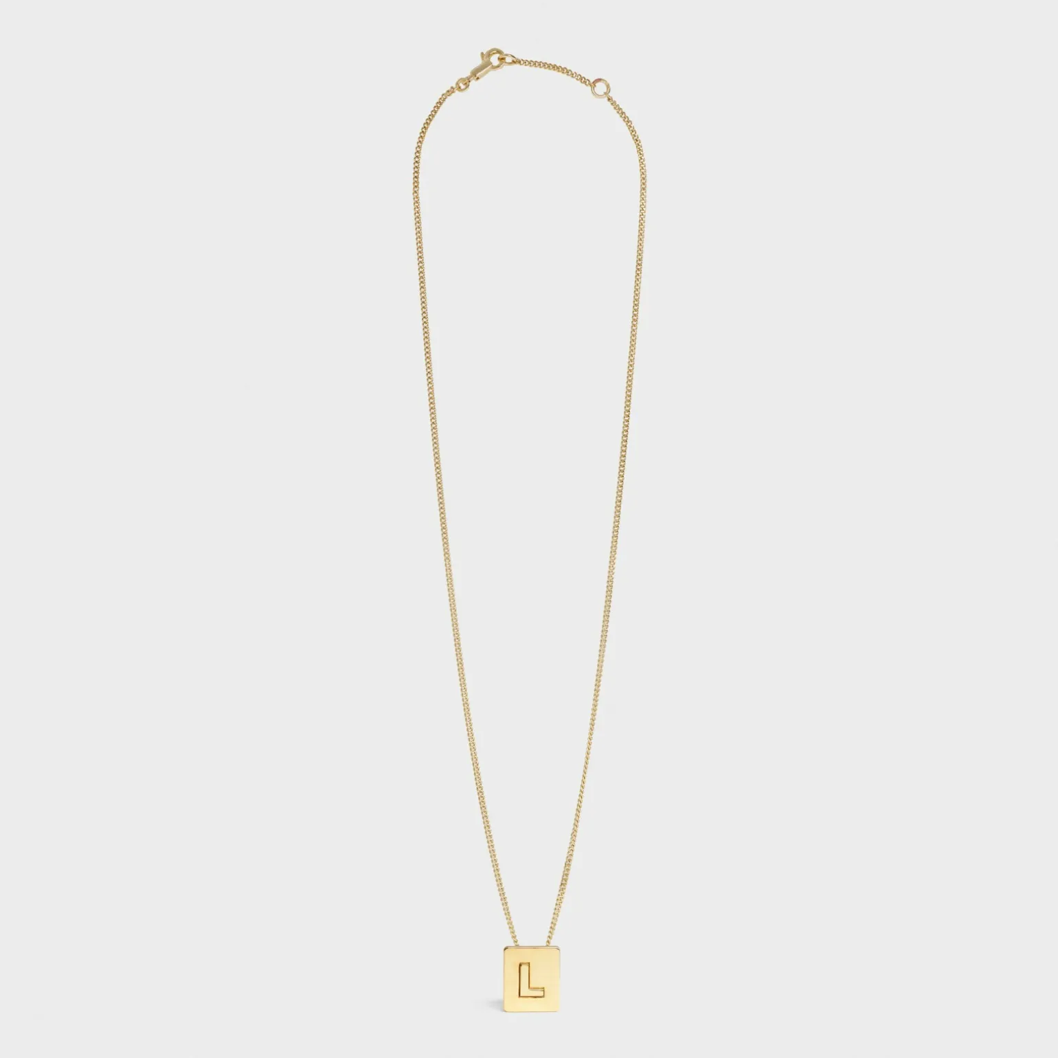 Alphabet L Necklace in Brass with Gold finish