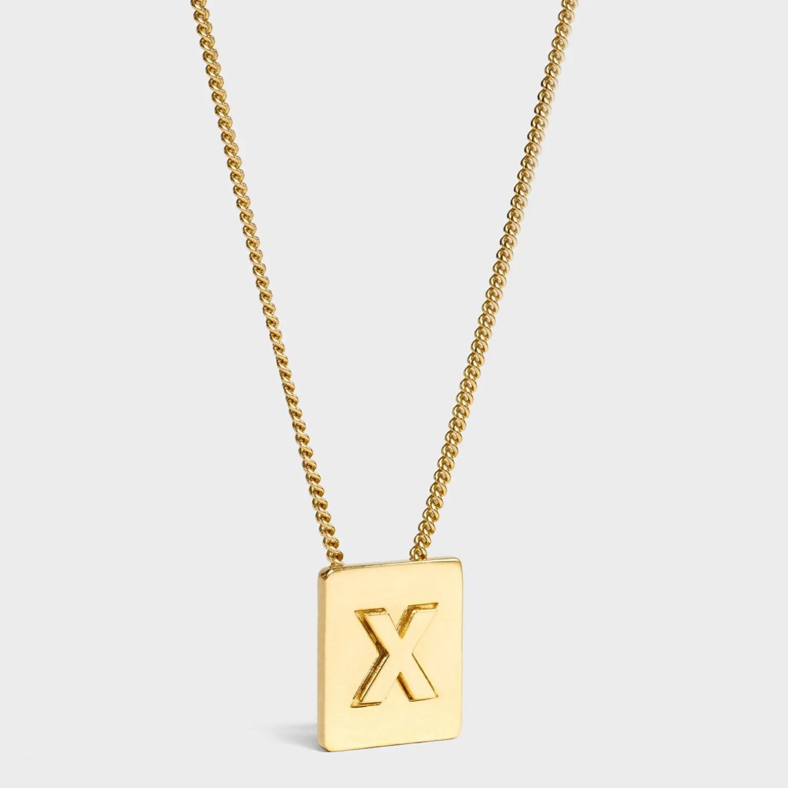 Alphabet X Necklace in Brass with Gold finish