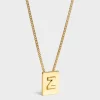 Alphabet Z Necklace in Brass with Gold finish