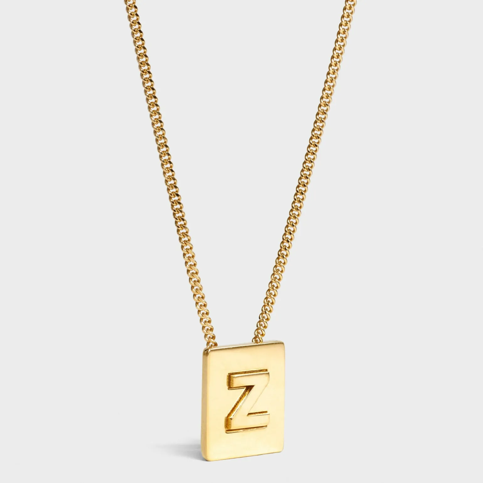 Alphabet Z Necklace in Brass with Gold finish