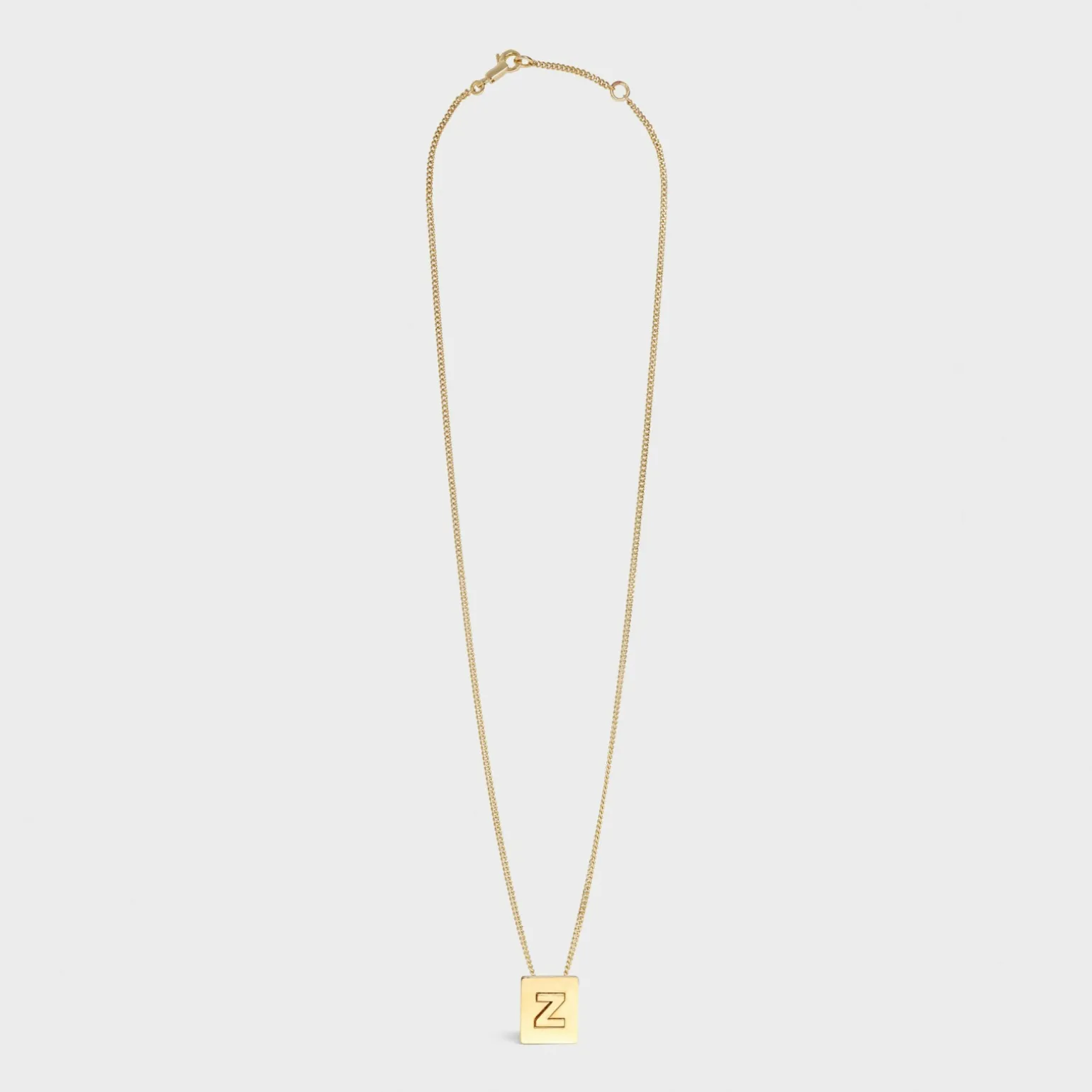Alphabet Z Necklace in Brass with Gold finish