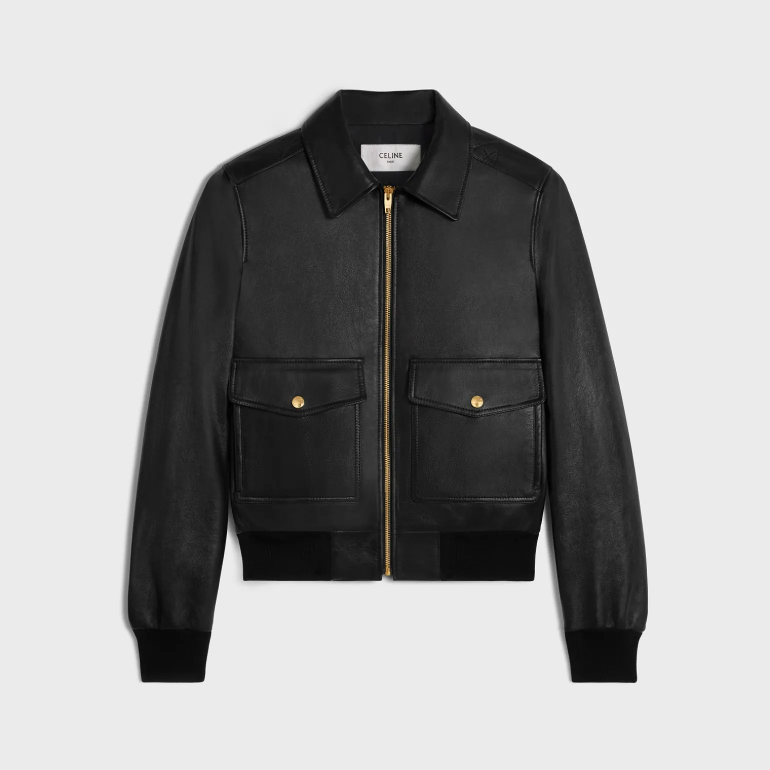 aviator blouson jacket in soft lambskin