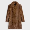 babydoll coat in leopard shearling