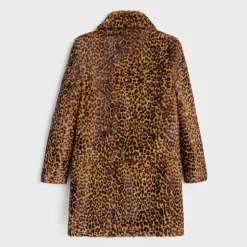 babydoll coat in leopard shearling