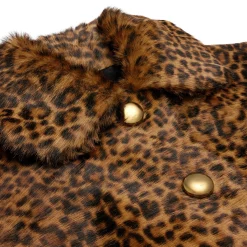 babydoll coat in leopard shearling