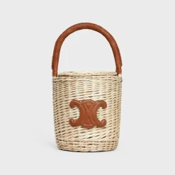 Basket in Wicker and calfskin