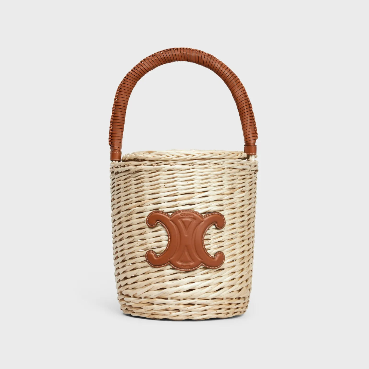 Basket in Wicker and calfskin