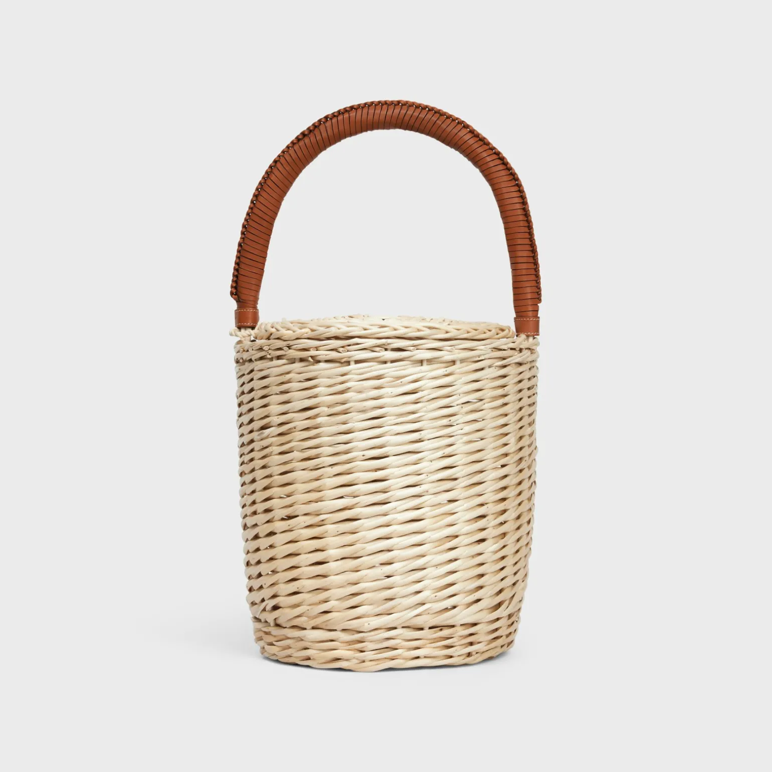 Basket in Wicker and calfskin