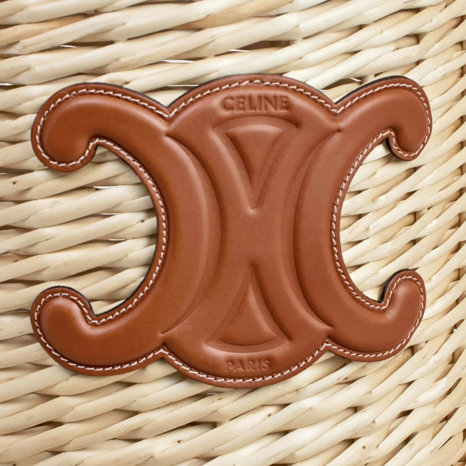 Basket in Wicker and calfskin