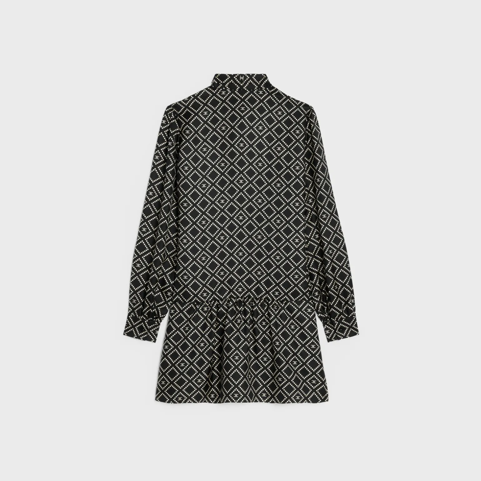 Basque mini dress in silk twill