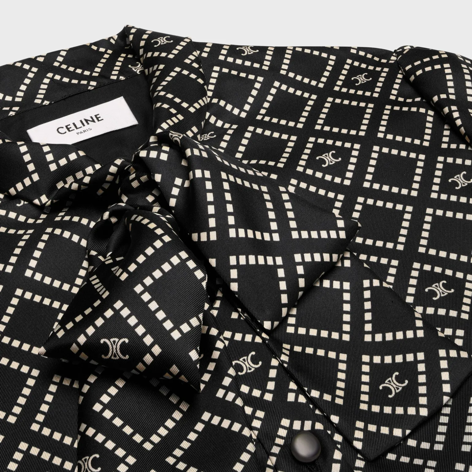 Basque mini dress in silk twill