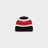 beanie in brushed striped cotton