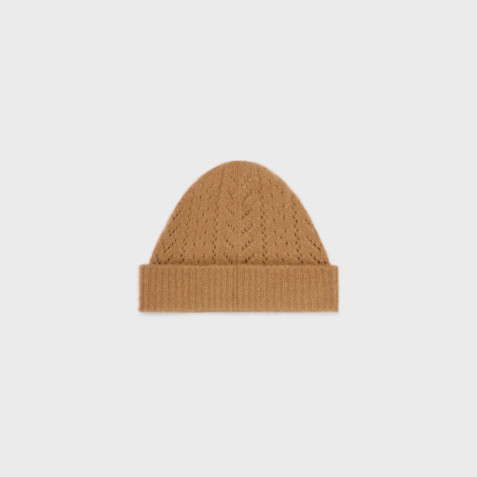 beanie in cashmere and silk pointelle