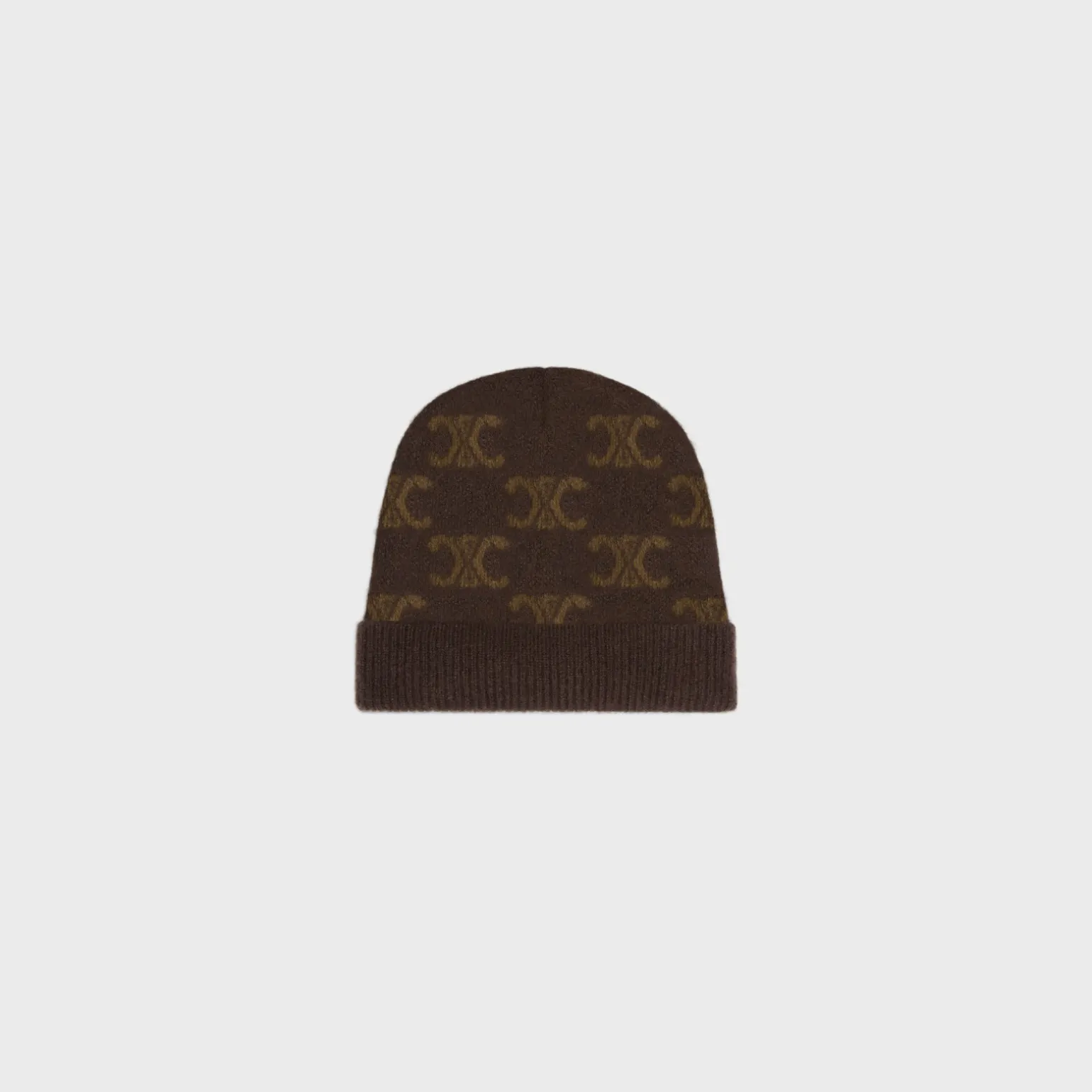 beanie in monogram wool, cashmere and silk