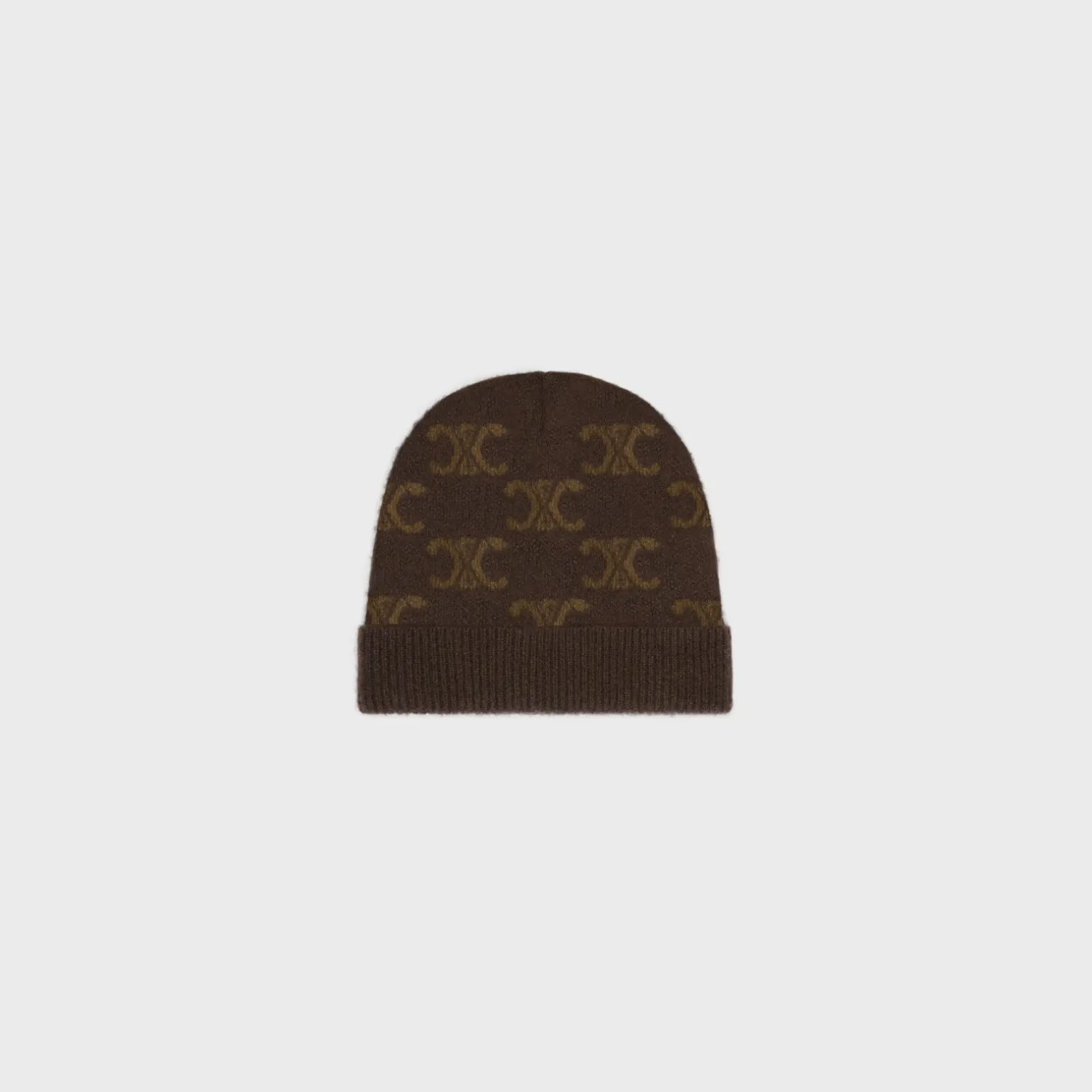 beanie in monogram wool, cashmere and silk
