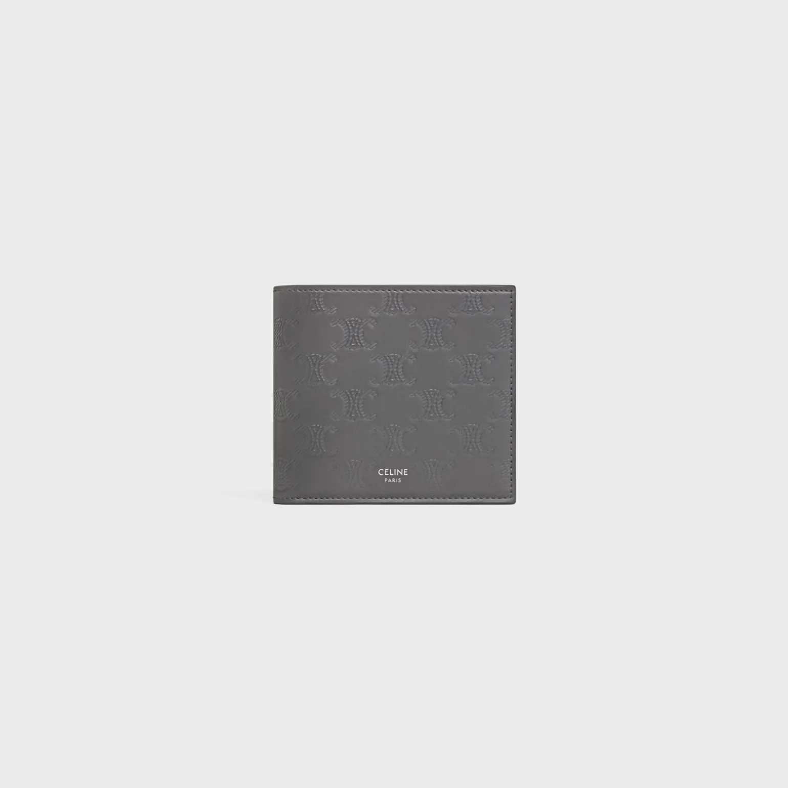 Bi-fold Wallet with Coin Compartment in Calfskin with triomphe embossed