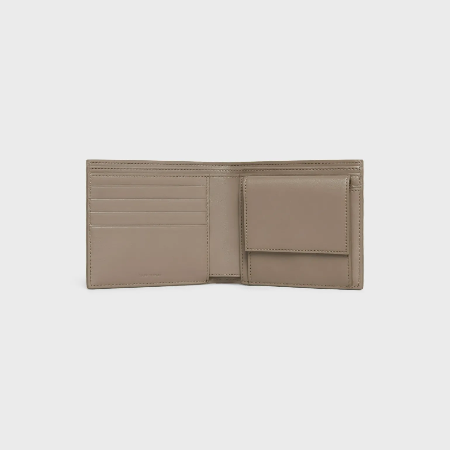 Bi-fold Wallet with Coin Compartment in SHINY CALFSKIN