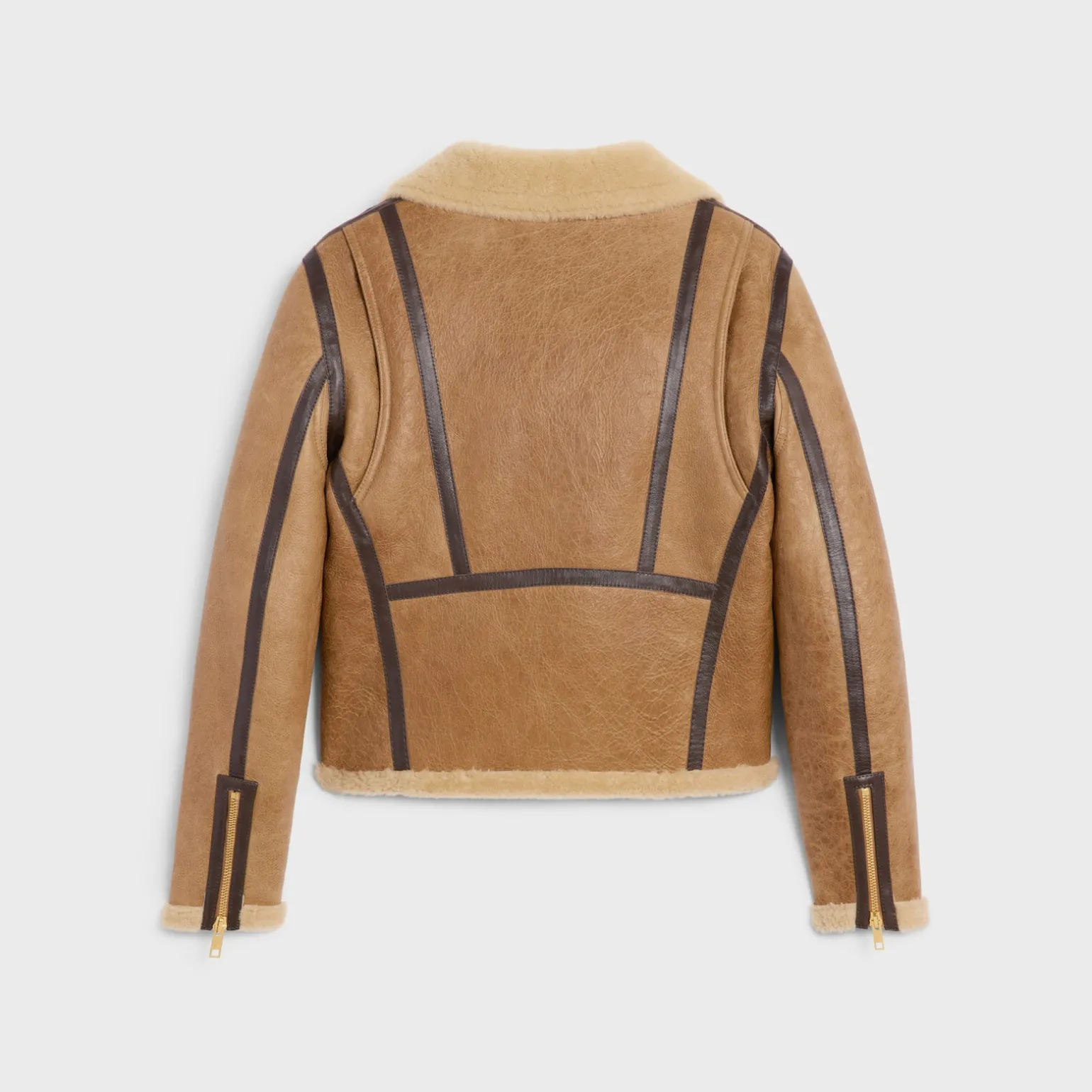 biker jacket in lambskin shearling