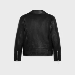 biker jacket with cabochons in calfskin
