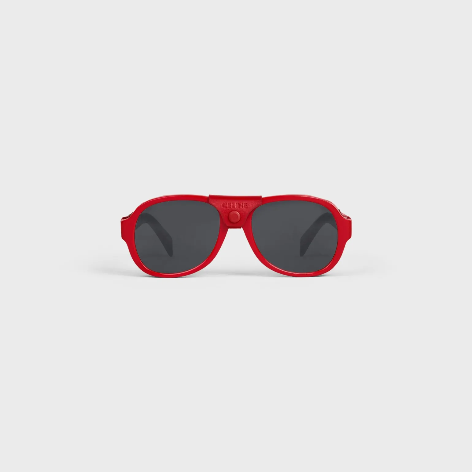 Black Frame 57 Sunglasses in Acetate with Leather