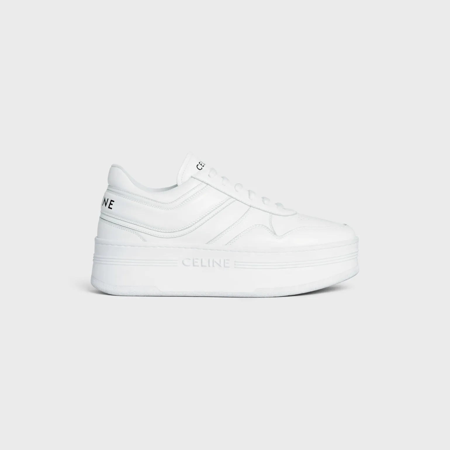 BLOCK SNEAKERS WITH WEDGE OUTSOLE in CALFSKIN