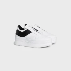 BLOCK SNEAKERS WITH WEDGE OUTSOLE in CALFSKIN