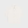 blouse with Claudine collar in silk crepe and acetate