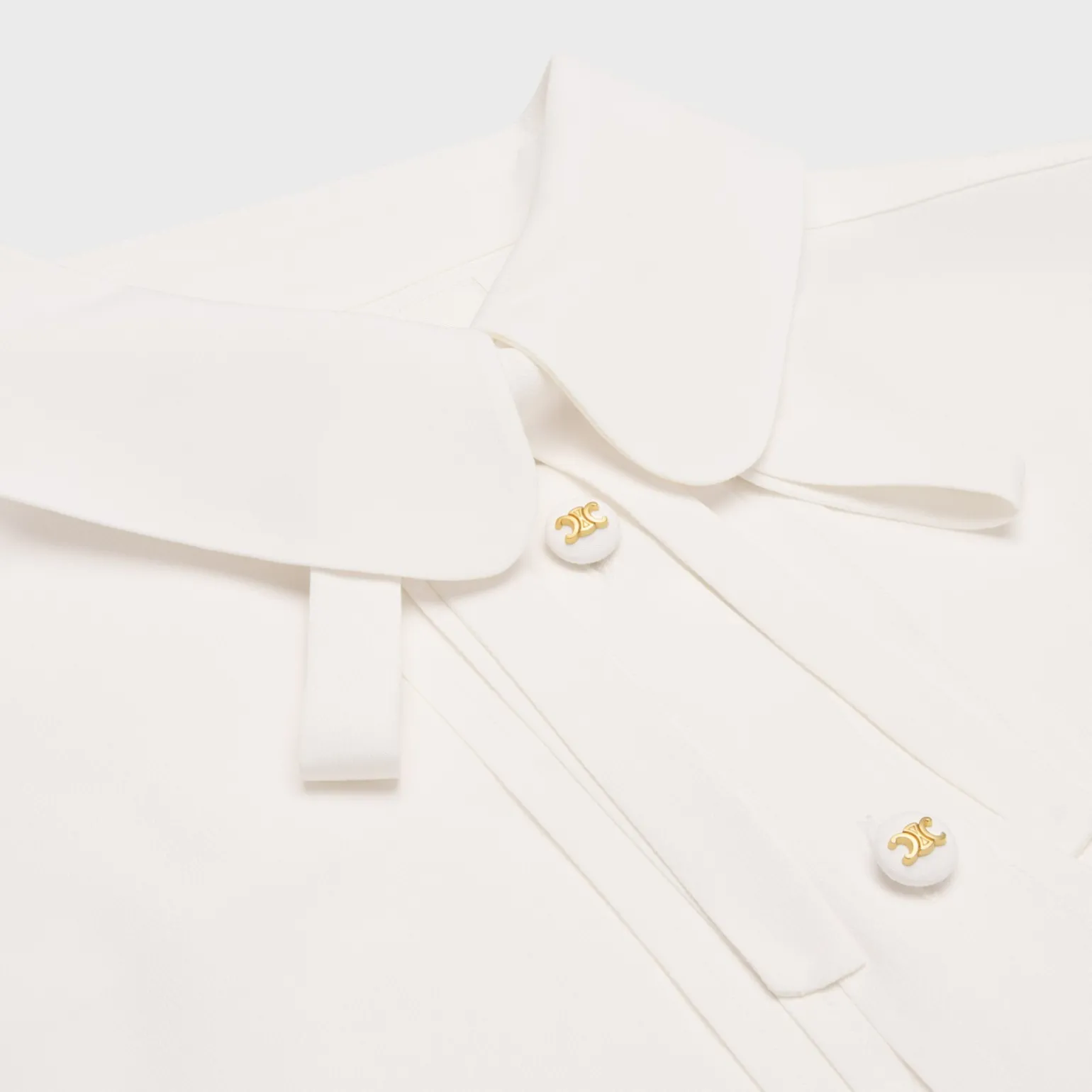 blouse with Claudine collar in silk crepe and acetate