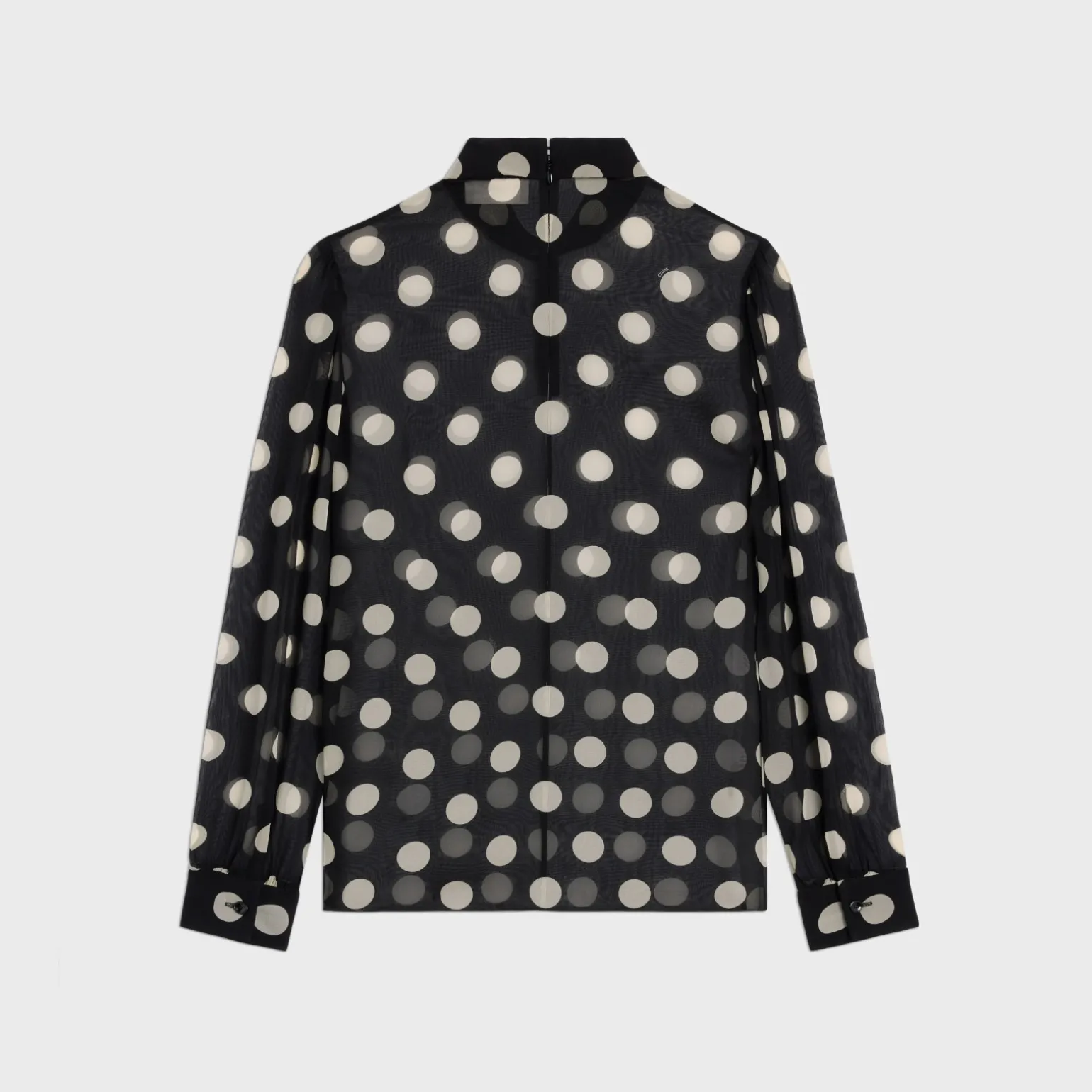 blouse with overturned collar in silk georgette