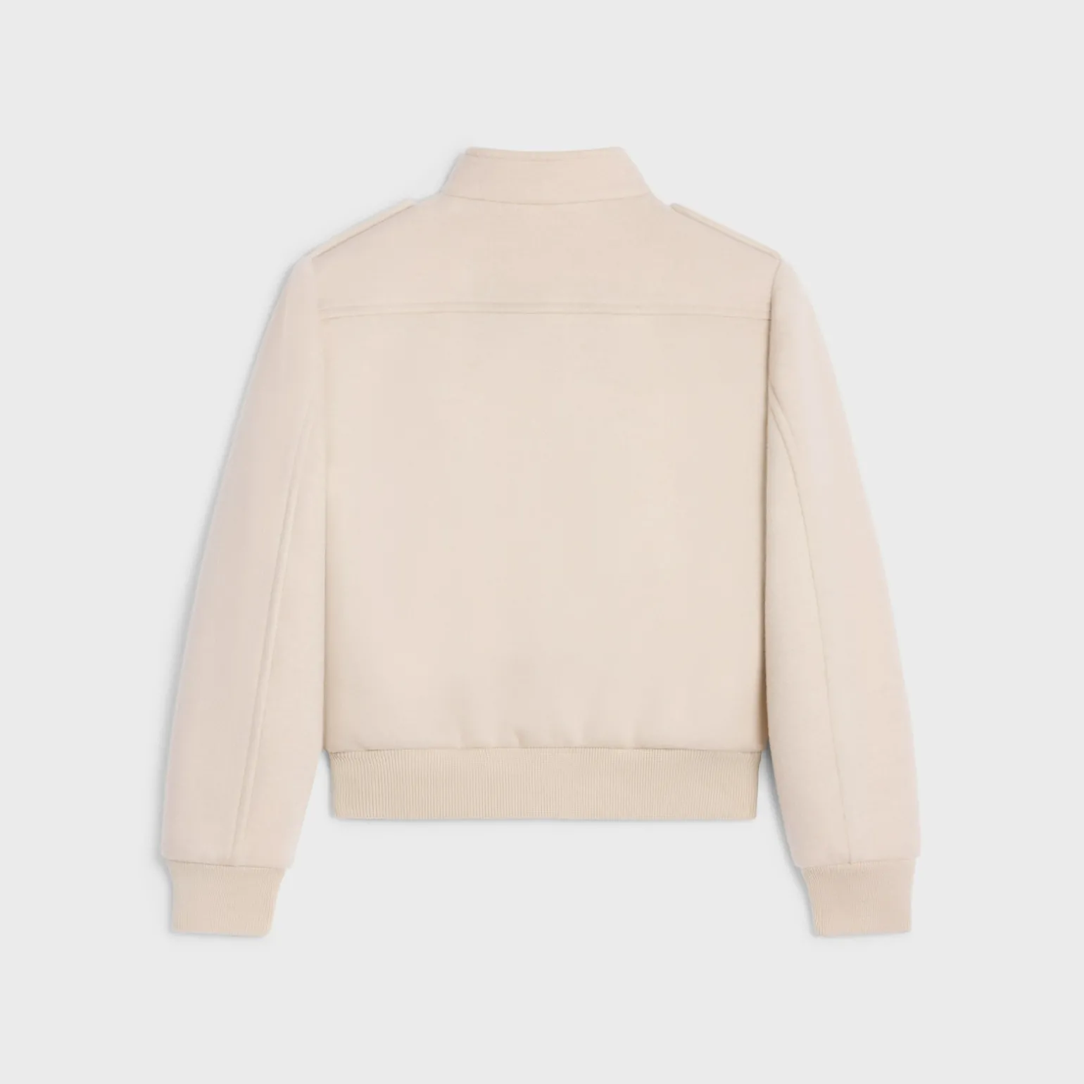 Blouson jacket with stand-up collar in double faced cashmere