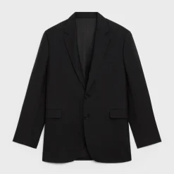 boxy jacket in gabardine wool