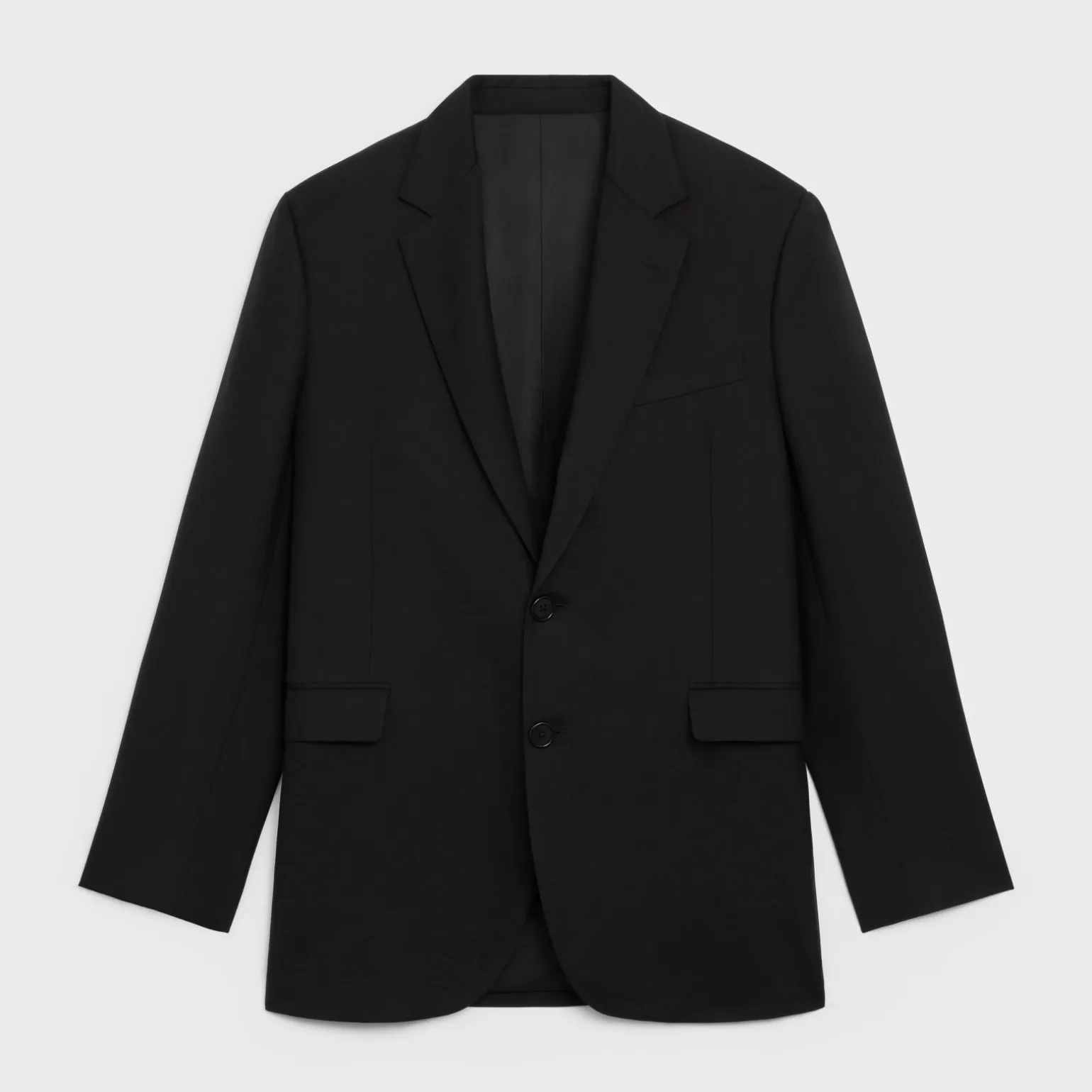 boxy jacket in gabardine wool