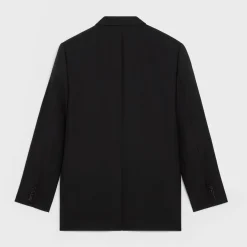 boxy jacket in gabardine wool