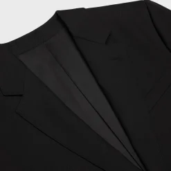 boxy jacket in gabardine wool