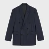 boxy jacket in striped cashmere wool
