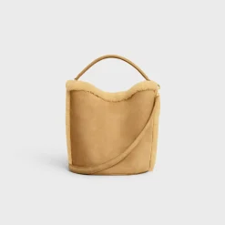 Bucket 16 SOFT Bag in SUEDE CALFSKIN AND SHEARLING