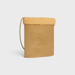 BUCKET in SUEDE CALFSKIN AND SHEARLING