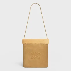 BUCKET in SUEDE CALFSKIN AND SHEARLING