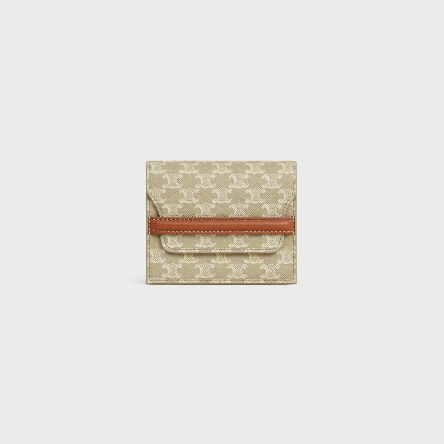 Business Card Holder in TRIOMPHE CANVAS AND LAMBSKIN