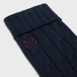 cable-knit triomphe gloves in cashmere