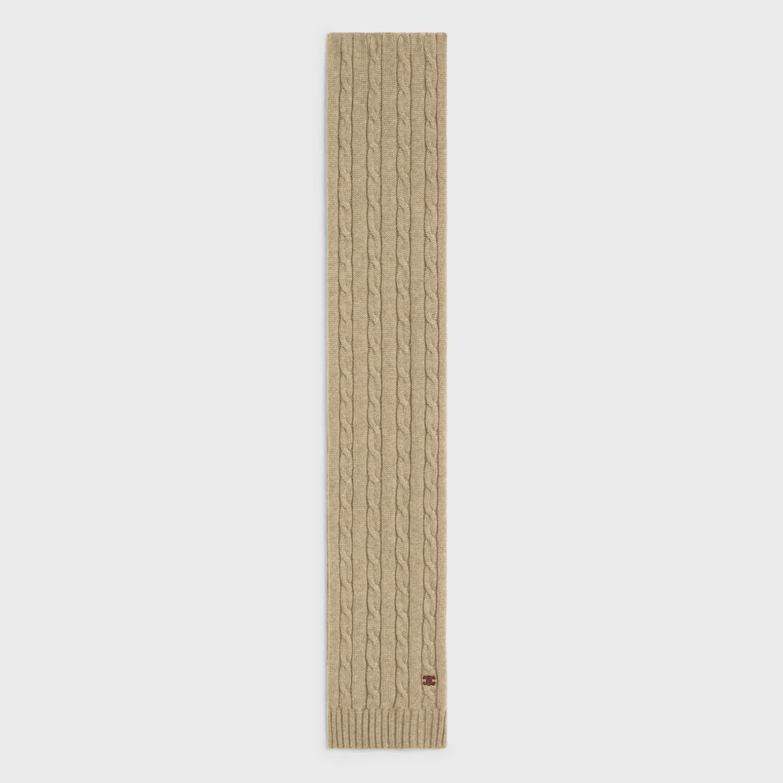cable-knit triomphe scarf in cashmere