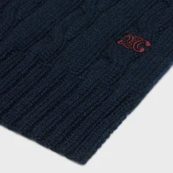 cable-knit triomphe scarf in cashmere