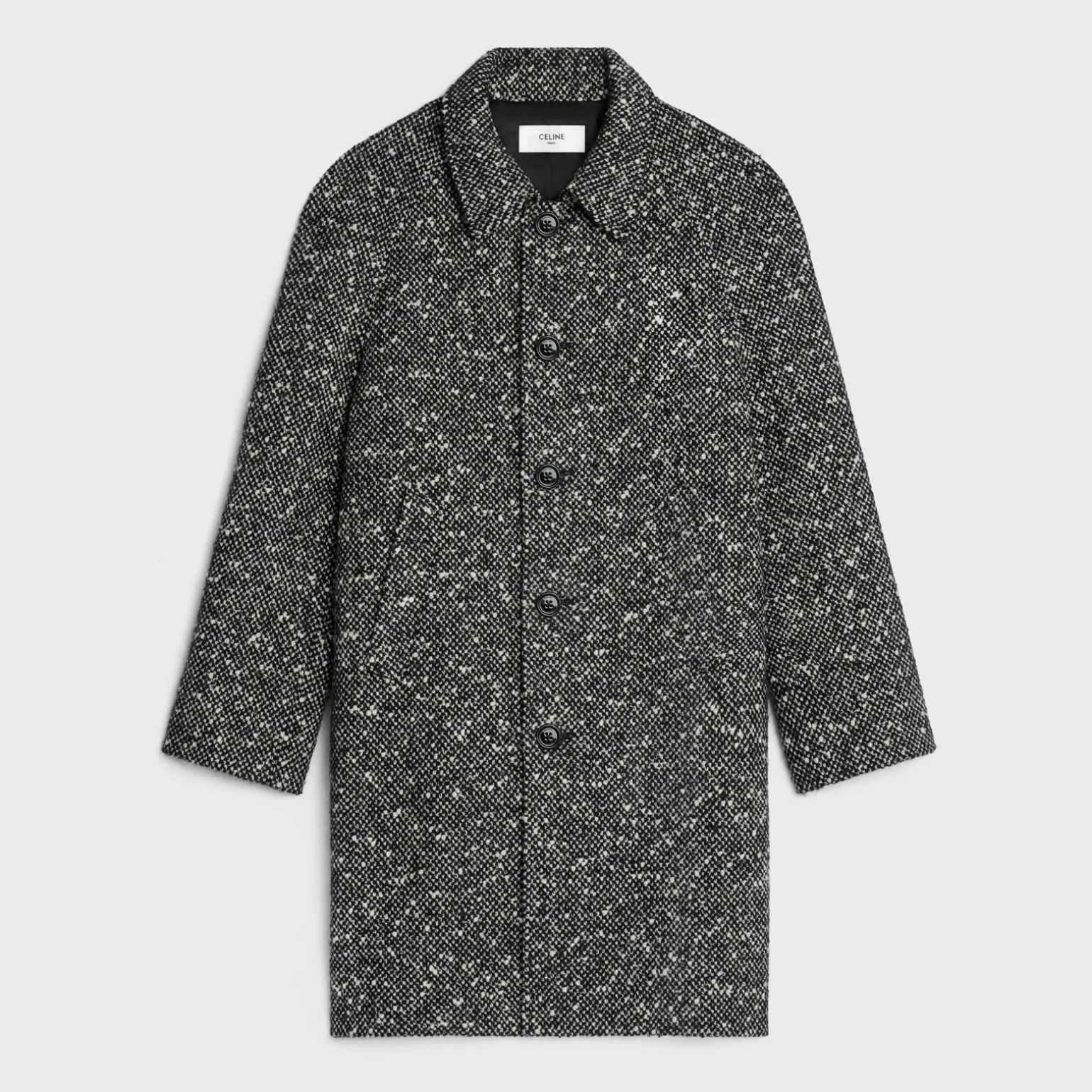 camden mac coat in wool tweed