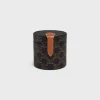 CANDLE HOLDER IN TRIOMPHE CANVAS AND CALFSKIN