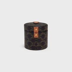 CANDLE HOLDER IN TRIOMPHE CANVAS AND CALFSKIN