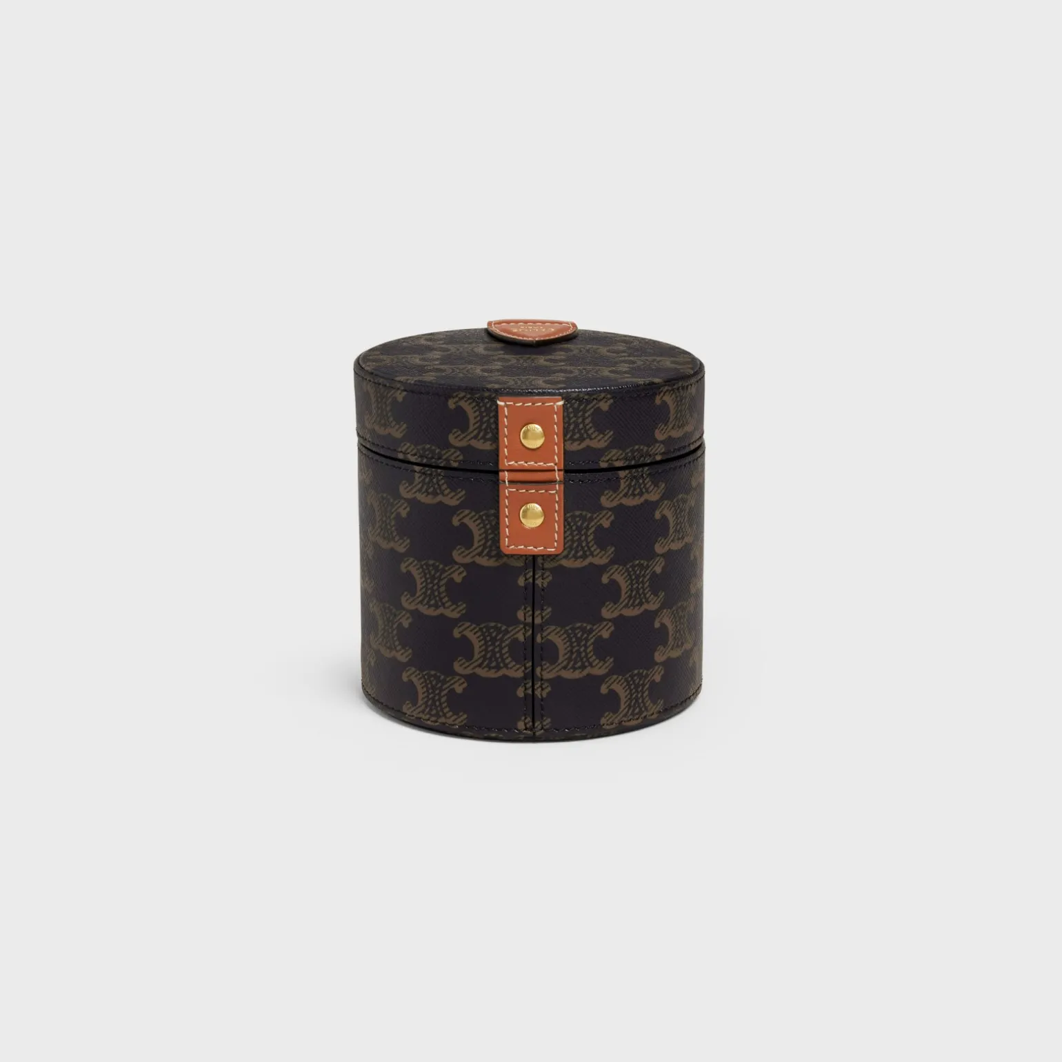 CANDLE HOLDER IN TRIOMPHE CANVAS AND CALFSKIN