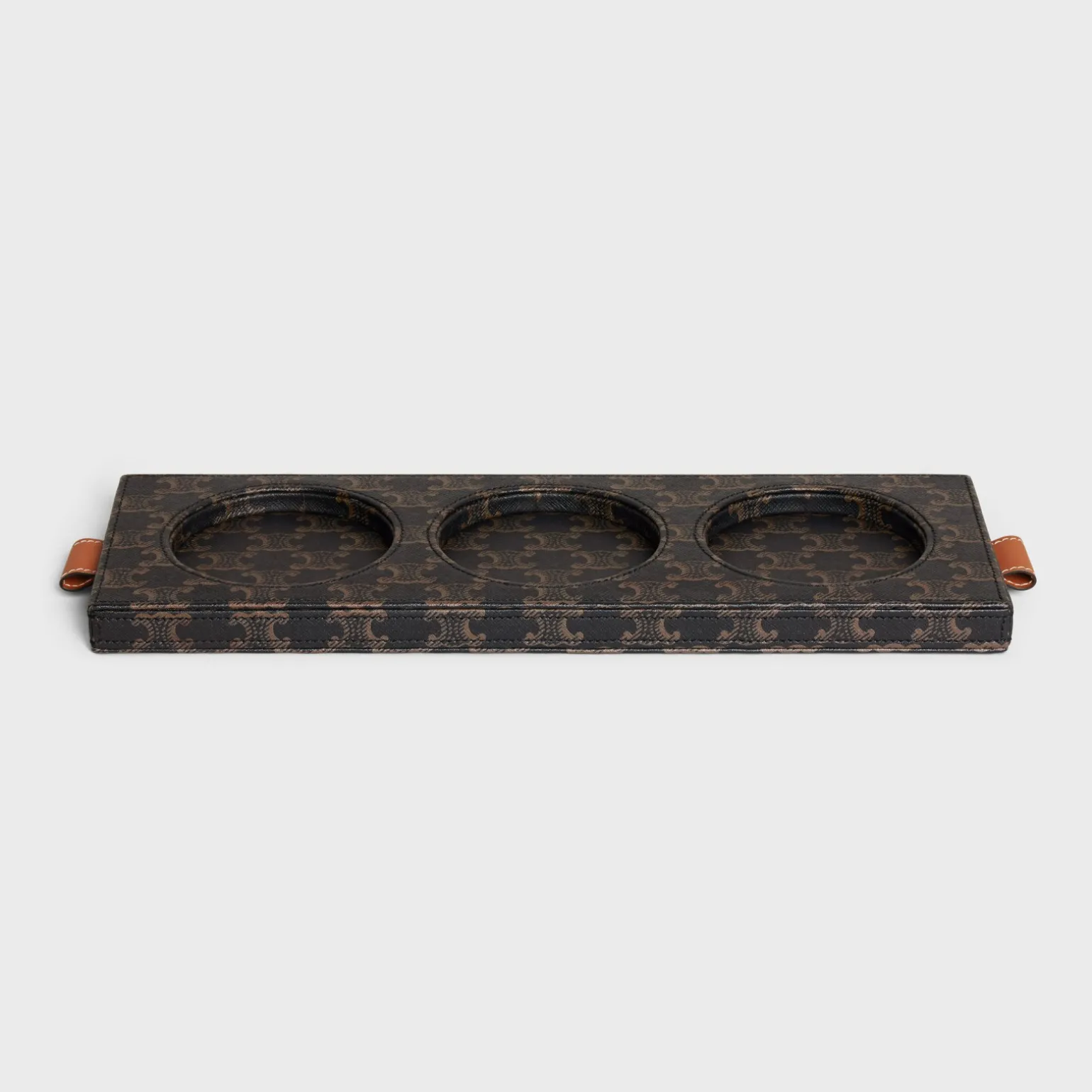 CANDLE TRAY IN NAPPA LAMBSKIN WITH TRIOMPHE CANVAS PRINT AND CALFSKIN